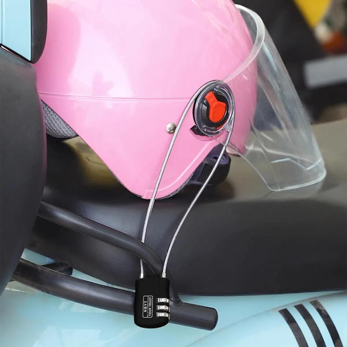 Lucchetto Con Cavo in Acciaio - Serratura Digitale a Combinazione Antifurto per Bicicletta, Casco, Armadio (Nero)
