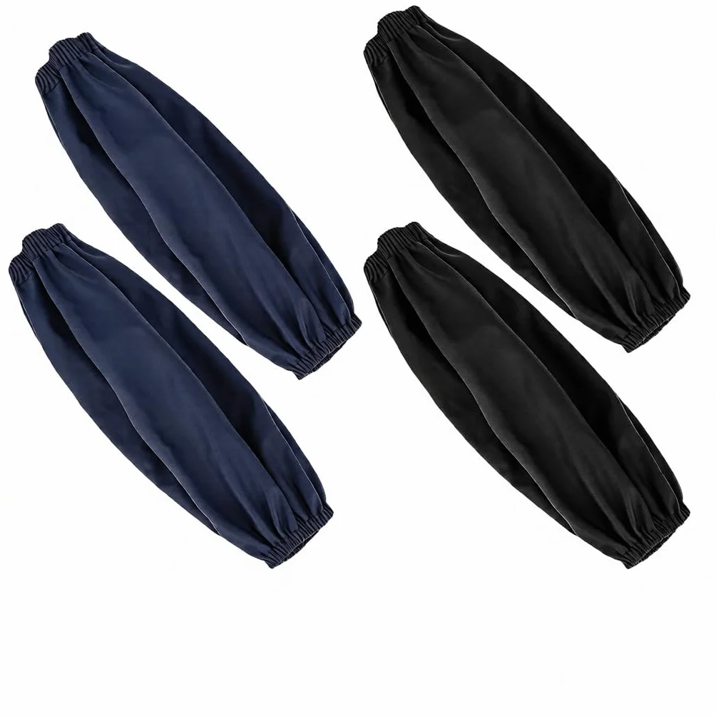 Impermeabili per Braccia 2 Paia Protezione Lavoro Cucina Giardinaggio 36cm Nero Blu