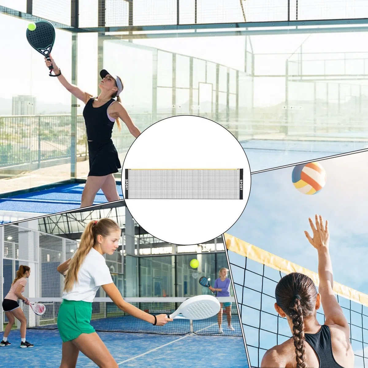 Rete Da Pallavolo Portatile Pieghevole – 3.1m/4,1 M/ 5,1 M Altezza Regolabile, Resistente Alle Intemperie. Adatta Per Badminton, Pickleball, Tennis Da Giardio Per Famiglia, Bambini, Adulti, Spiaggia