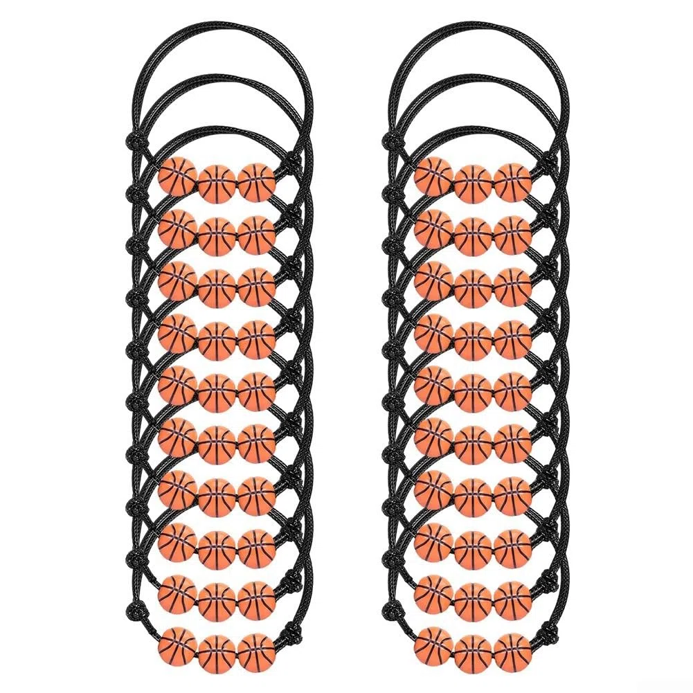 20 braccialetti sportivi regolabili per ragazzi, perfetti per bomboniere e attività scolastiche (basket)