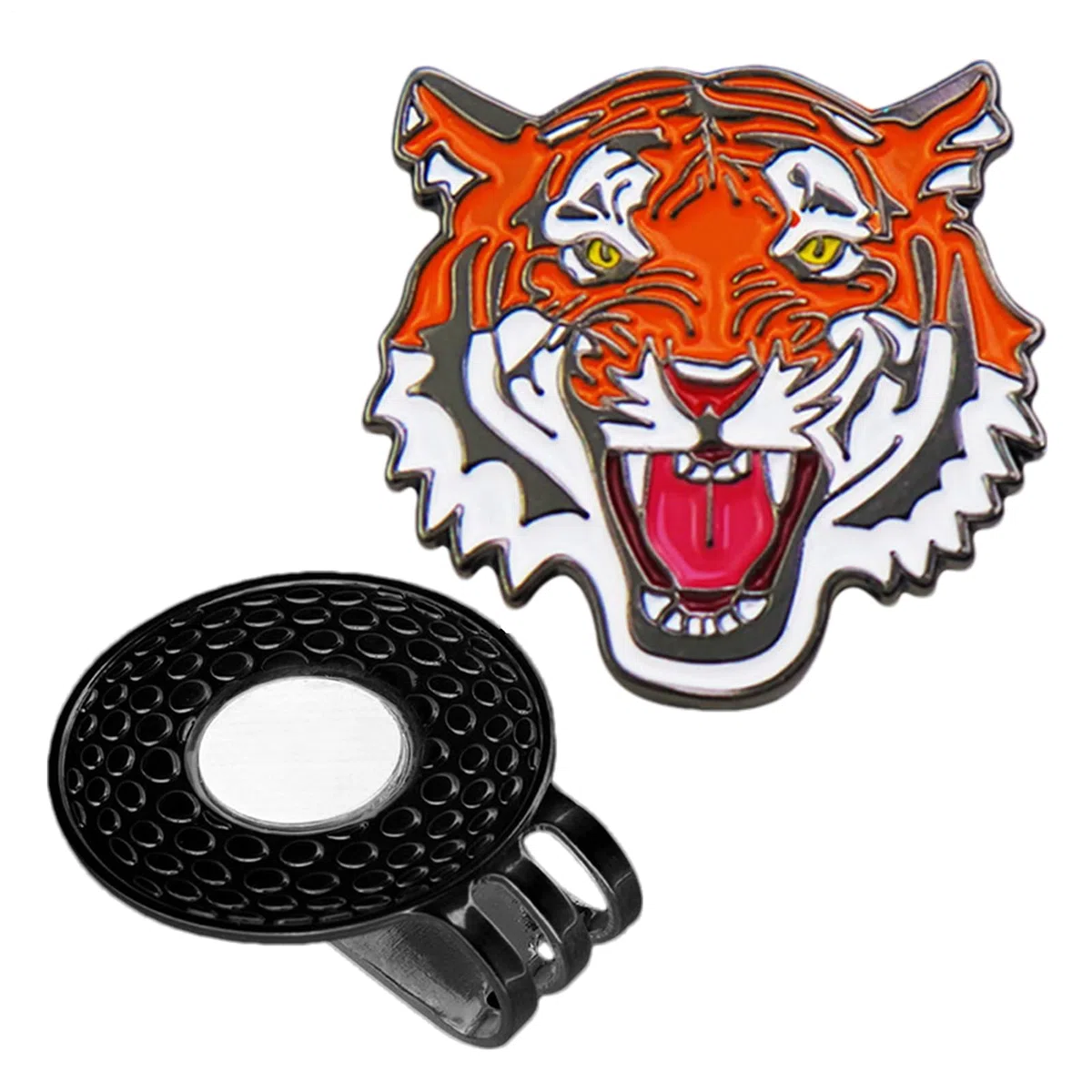 Genérico Clip per cappello marcatore da golf, clip per cappello marcatore palla - magnetica con motivo tigre - supporto magnetico per palla da golf, clip per supporto