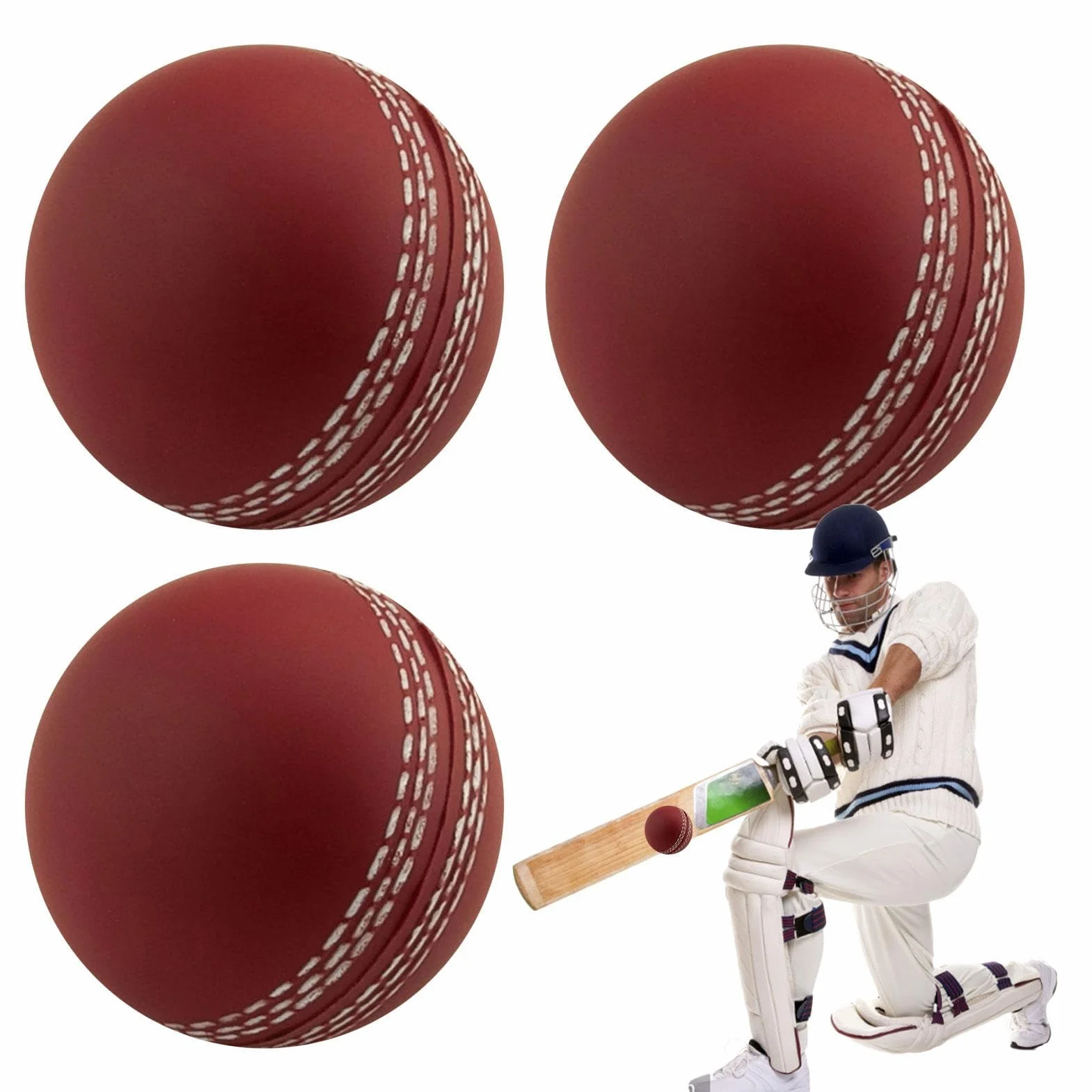 Palline da Cricket a Vento Cucite a Mano Morbide per Allenamento Giocatori Avanzati