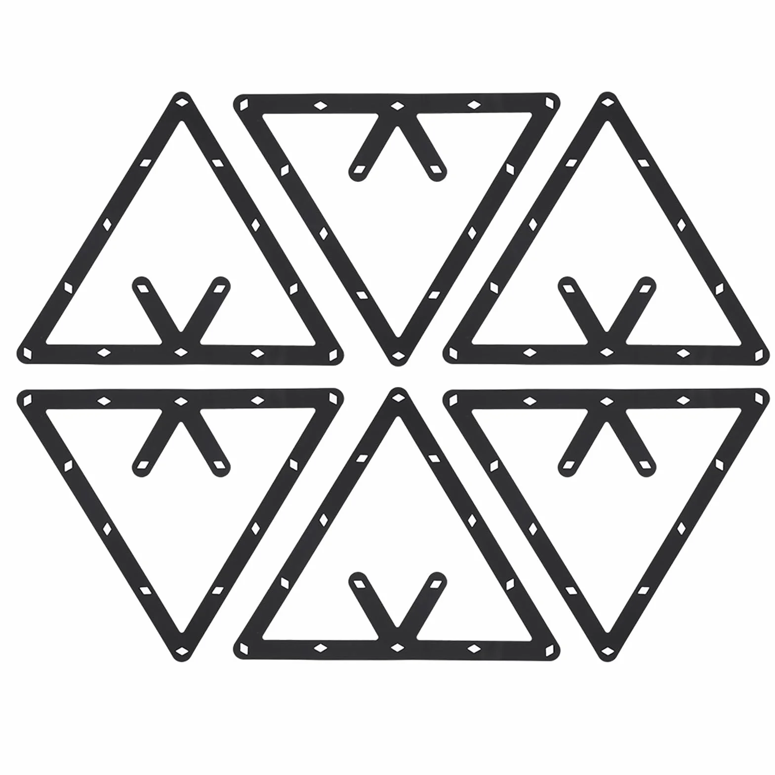 CHICIRIS 6pcs Billiard Rack Pool Polle Triangle Rack per 8 Sfera 9 Palla 10 con Bordi Lisci Protegge la Stoffa da Tavolo Salva Spazio