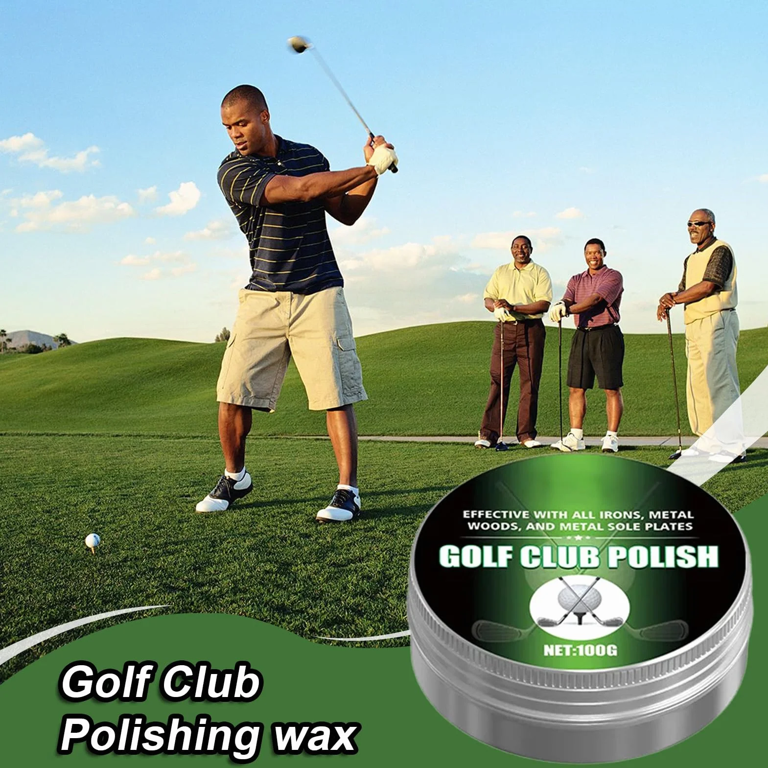 Set di pulizia per mazza da golf 100 g lucidante pasta rimozione ruggine Schwaмm incluso